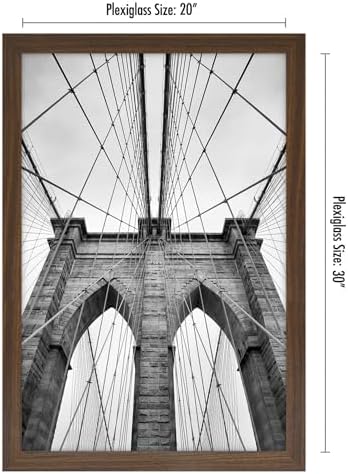 Americanflat 20x30 Poster Frame - Mahogany Engineered Wood with Polished Plexiglass - Wide Picture Frame for Vertical or Horizontal Wall Display - Epic Collection - Mahogany - Image 2