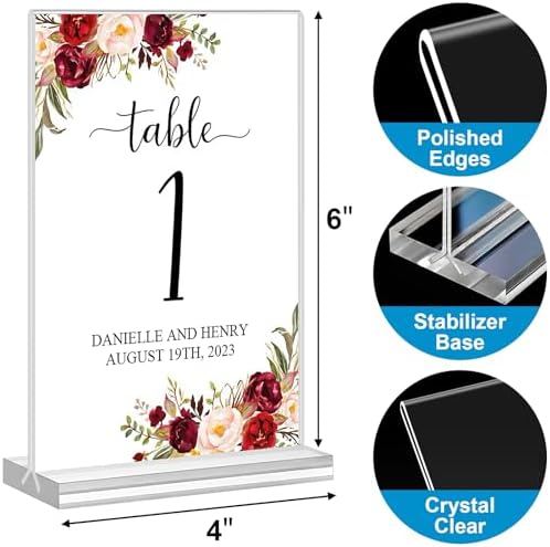Acrylic Sign Holder 4x6, 16 Pack Clear Double Sided Clear Table Menu Vertical Display Stand Desktop Display Stand Paper Holder Table Sign Holder Suitable for Restaurants Office Store Show Fair - Image 2