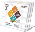 NIUBEE Acrylic Sign Holder 8.5 x 11 Horizontal L-Shape Flyer Stand 3 Pack by NIUBEE