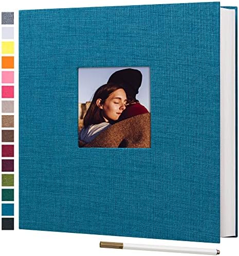 potricher Large Self Adhesive Photo Album 40 Pages, Linen cover, Blue by potricher