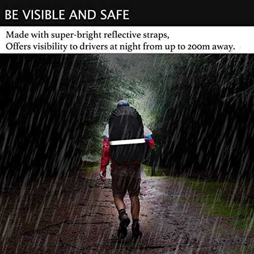 Frelaxy Hi-Visibility Backpack Rain Cover with Reflective Strip 100% Waterproof Ultralight Backpack Cover, Storage Pouch, Anti-Slip Cross Buckle Strap, for Hiking, Camping, Biking, Outdoor, Traveling - Image 7