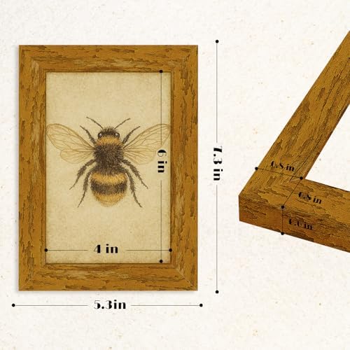 puthiac 4x6 Rustic Farmhouse Picture Frame, Honey Oak, 1 Pack - Image 5