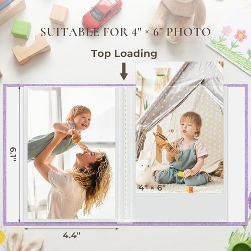 Vienrose 4x6 Mini Photo Album, 2 Pack, 52 Photos, Purple - Image 2