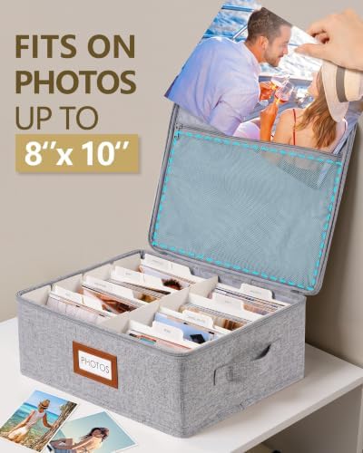 HULISEN Photo Storage Box, Photo Organizer for 2000 4x6 Pictures, Grey - Image 3