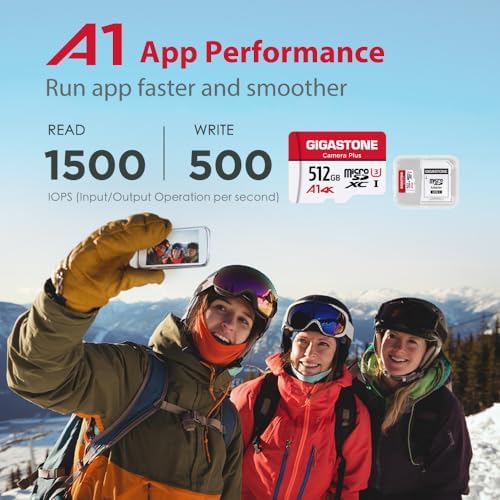 GIGASTONE 512GB Micro SD Card 2-Pack, Camera Plus, for GoPro, Action Camera, A1 Run App for Smartphone, Nintendo-Switch Compatible, 100MB/s, 4K Video Recording, Micro SDXC UHS-I A1 V30 U3 Class 10 - Image 5