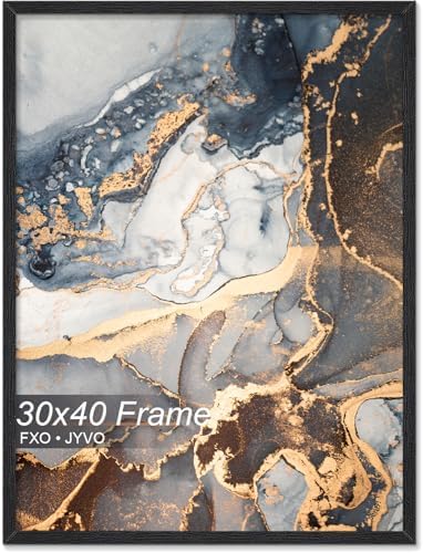 Fxojyvo 30x40 Picture Frame Black Engineered Wood Wall Hanging by Fxojyvo