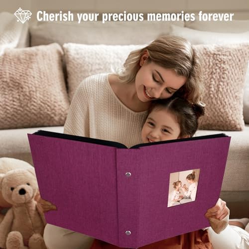 Artmag Fabric Photo Album 4x6 400 Large Capacity for Family Wedding Anniversary Linen Album Holds 400 Vertical Photos (400 Pockets, Purple) - Image 5