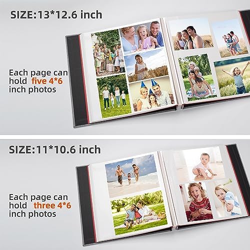 HoneyTolly Large Photo Album Self Adhesive, DIY Scrapbook Album for 3x5 4x6 8x10 Pictures, 60 Pages Linen Cover Memory Book, Ideal Gift for Family Wedding Baby Christmas Anniversary(Grey) - Image 4