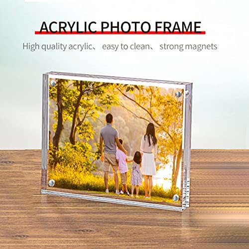 Sezanrpt Acrylic 4x4 Square Picture Frame, Magnetic Acrylic Picture Frames for 4x4 or 3x3 Pictures Display, Clear Double Sided Thick Picture Frames, Photo Frames Desktop Display - Image 6