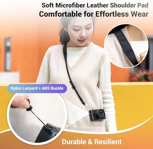 Camera Neck Strap w Leather Pad & Quick Release for GR IV III RX100 VII L10 - Image 3