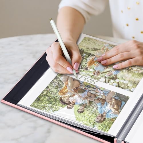 Large Photo Album Self Adhesive with Picture Display Window, DIY Scrapbook Album for 4x6 8x10 Pictures, 40 Pages Light Pink Linen Cover Memory Book with Scraper and Metallic Pen - Image 6