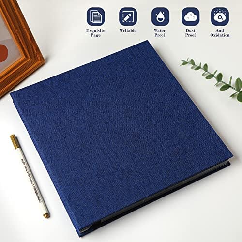 Spbapr Large Photo Album Self Adhesive Linen Cover Magnetic Scrapbook Album DIY Scrap Book 40 Black Sticky Pages for 4x6 5x7 8x10 10x12 Pictures with A Metal Pen - Image 2
