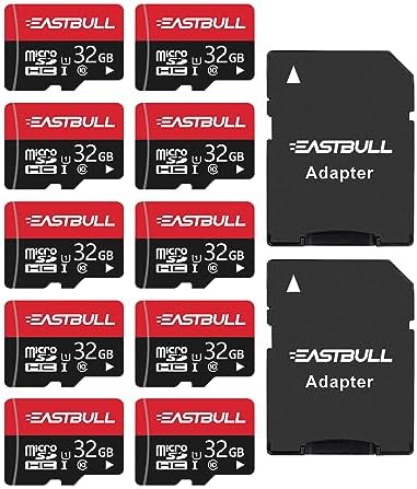 EASTBULL 32GB 10-Pack of Micro SD Card Class 10 UHS-I U1 SDHC SD Cards Pack by EASTBULL
