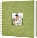 Scrapbook Photo Album Linen Cover, 10 x 10 Inch Hardcover Kraft White Pages Memory Book, for Travel Wedding Guest Book Christmas Baby Shower (20 Sheets/ 40 Pages,Matcha) by HenPisen