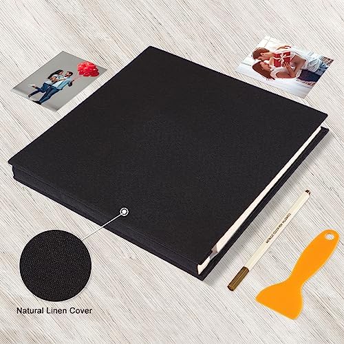 Photo Album Self Adhesive Pages 13.2x12.8 Scrapbook Black 40 Pages - Image 4