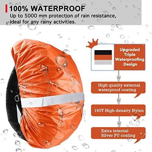 Frelaxy Hi-Visibility Backpack Rain Cover with Reflective Strip 100% Waterproof Ultralight Backpack Cover, Storage Pouch, Anti-Slip Cross Buckle Strap, for Hiking, Camping, Biking, Outdoor, Traveling - Image 3