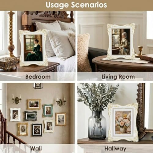 White Vintage Picture Frame 5x7, Antique Wedding Photo Frame Decor - Image 7