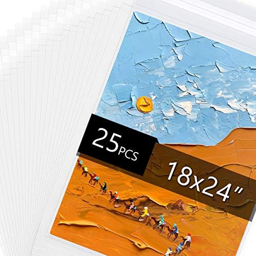 25 Pack Acid Free Crystal Sealed Clear Bags for 18x24 Art Prints, Photos by FallinginArt