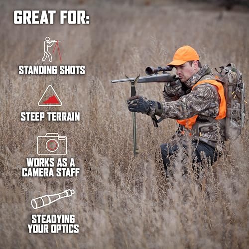 Allen Company Monopod Shooting Stick and Gun Rest - Adjustable Height - Removable Cradle - Padded Grip - Aluminum - Rifle Shooting Rest, Camera Stand - Gun Accessories, Hunting Gear - Image 4