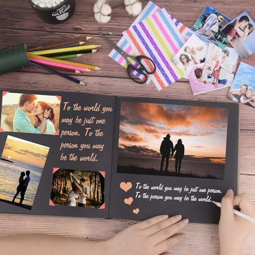 Leather Scrapbook Album DIY Set Scrap Book Album Hardcover Pictures Book 10.5"x10.5",DIY,Handmade for Anniversary,Family Memories,Couples,Friend&Baby,Accommodates 3x5 to 8x10 Photos (Leather-white) - Image 5
