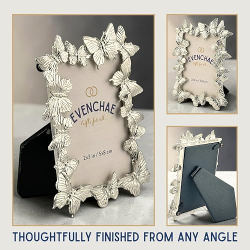 2x3 Mini Picture Frame: Silver Fluttering Butterflies - Image 7