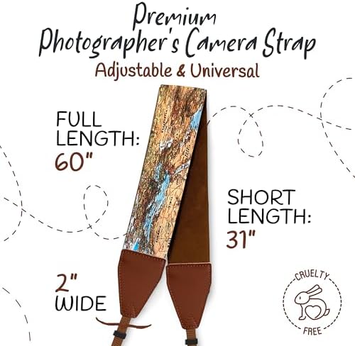 Art Tribute Camera Strap - Shoulder, Crossbody & Neck Camera Strap for Photographers, Fits All Cameras, Canon Nikon Sony Fujifilm, Padded Strap W/Quick Release, Embroidered Cotton & Leather Ends - Image 5
