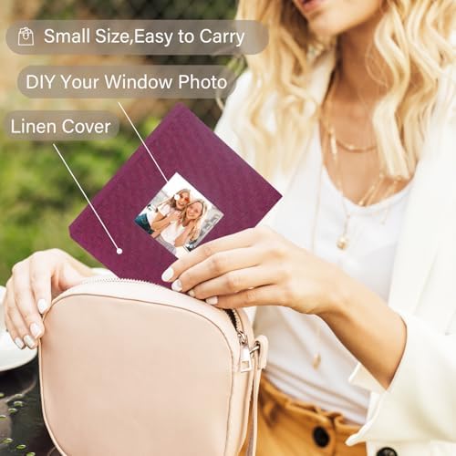 Artmag Mini Photo Album 4x6 50 Pockets 2 Pack, Linen Cover with Front Window Album Each Holds 52 Vertical Photos for Family Wedding Baby Children (Purple) - Image 6