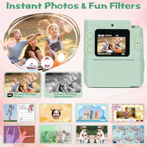Cudinham Kids Camera Instant Print, Gifts for Age 3-12 Kids, 5 Rolls Paper - Image 4