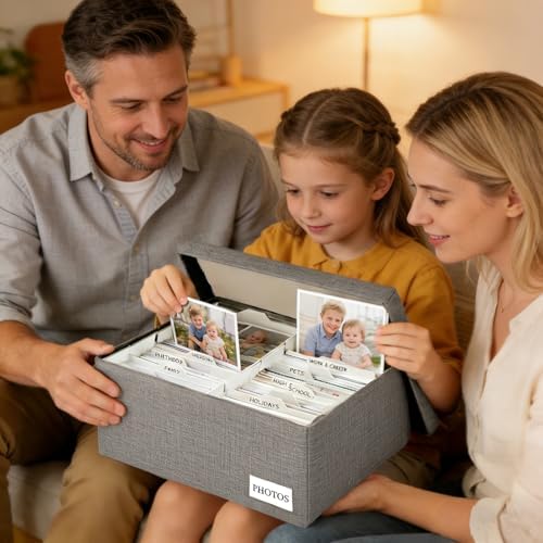 Photo Storage Box 8x10, Decorative Photo Storage Containers With Lid - Image 2