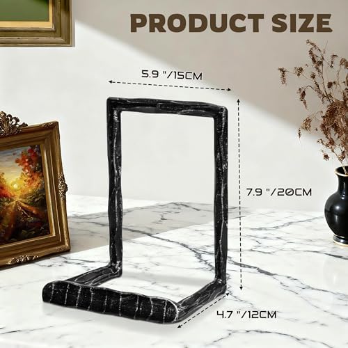 BEGINS 8 Inch Hand-Forged Plate Stand, Vintage Black Metal Photo Frame Display Stand, Tabletop Decorative Stand for Plater, Picture Frame, Book - Image 4