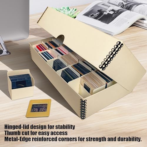 Lineco Archival Slide Storage Box, Clamshell Box, 11.68x6.37x2.25 Inch, Tan - Image 4