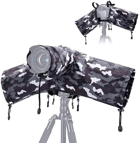 JJC Camera Rain Cover for Camera with Lens Below 9.1”, Nylon Material by JJC