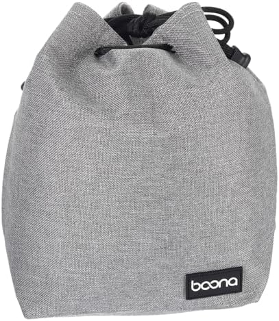 PATIKIL Soft Drawstring Lens Case, Lens Pouch Bag with Cotton Pad 6.69" x 4.72" Thick Fleece Cloth Camera Lens Bag for SLR Lens Water Cups, Grey by PATIKIL