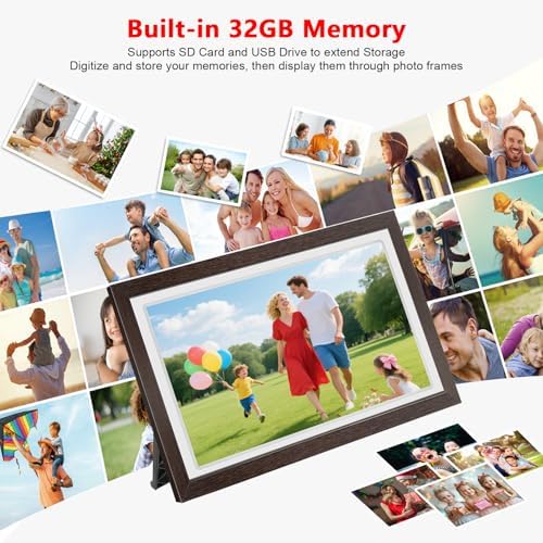 21.5" Large Frameo Digital Photo Frame, 32GB WiFi Digital Picture Frame with 1920x1080 FHD IPS Touch Screen, USB Drive/SD Card, Wall Mountable Auto-Rotate, Easy Share Photos/Videos from Anywhere - Image 6