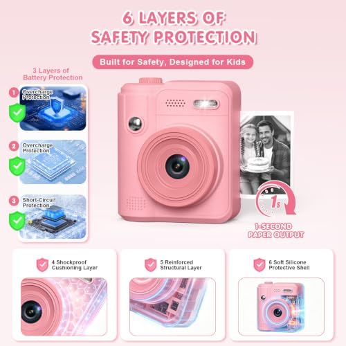 Gofunly Kids Camera Instant Print: Birthday Gifts for Age 4-10 Girls Boys - Image 2