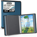 Dunwell 11x14 Art Portfolio Binder, 24-Sleeve, Mounting Paper, Blue by Dunwell