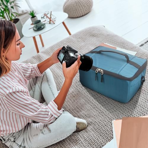 Koolertron Dslr Camera Insert Bag Purse Universal Liner Lens Pouch Partition Protective Cover Waterproof Sleeve for Cannon/Nikon/Sony (Blue) - Image 3