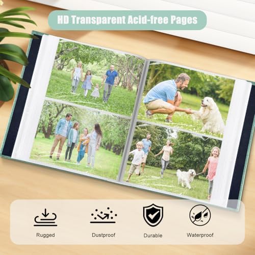 200-Pockets Photo Album 4x6 - Slip-In Picture Album with Linen Cover & Display Window, Vertical Photo Book for Wedding, Family, Baby, Anniversary & Vacation Memories (Holds 200 Photos) - Image 4