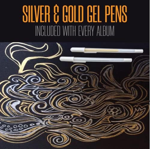 2x6 Strip Album, Black Cover White Pages, 2 Gel Pens, 20pk - Image 3