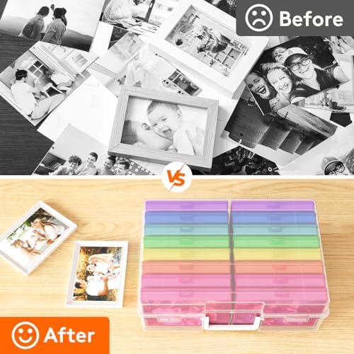 Lifewit 16 Pcs Photo Storage Box for 4"x 6" Pictures, Acid-Free, Multicolor - Image 4