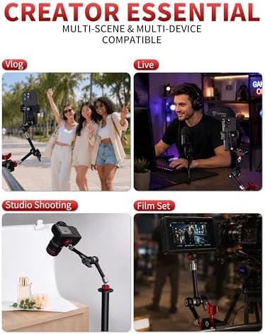 IFOOTAGE Magic Arm Clamp Adjustable Friction Power Articulating Magic Arm with 1/4" Thread Screw and Cold Shoe Mount for DSLR Camera Rig/Monitor/LED Lights (5.5Inc) - Image 6
