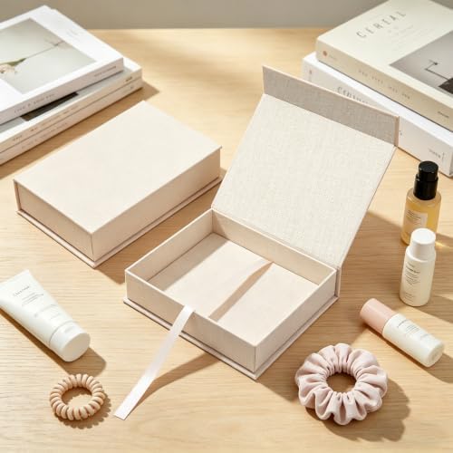 4x6 Photo Storage Box, Premium Linen Memory Box for Photos, Pictures, Certificates, Scrapbooking Supplies & Jewelry - Portable, Stackable Organizer for Home, Crafters & Collectors - Image 6