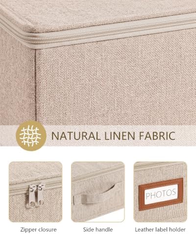 HULISEN Photo Storage Box, Photo Organizer for 2000 4x6 Pictures, Brown - Image 5