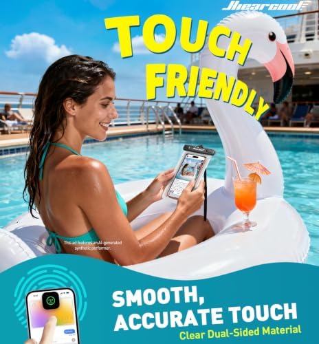 Hiearcool Waterproof Phone Pouch, Waterproof Phone Case, 2-Pack Clear - Image 4