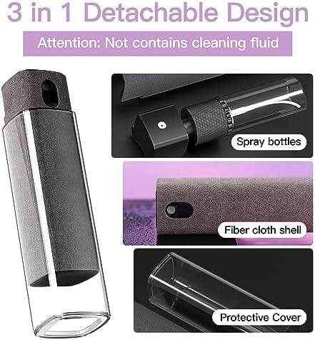 CUIUD Touchscreen Screen Cleaner Kit 2 Pcs, Phone, Tablet and Car Screen Cleaner, Two in One Spray and Microfiber Cloth(2 Pack Grey) - Image 4