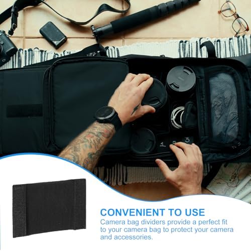 PATIKIL Camera Bag Divider, 4Pcs 5.51"x3.78"x0.55" Shockproof Camera Bag Inserts Separator Pad Protective Lens for Nikon Camera DSLR Protect Bag Organizer Universal Divider Cushion, Black - Image 4