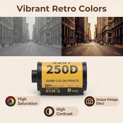 35mm Color Print Film Professional Wide Exposure Range ECN 2 Process Colour Print Camera Film for 135 Camera, 8 Sheet, 200-250, 1.9 x 1.1 in - Image 5