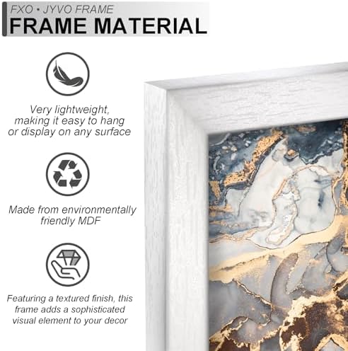 6x10 Picture Frame Set of 2 White Engineered Wood Tabletop/Wall Hanging - Image 2