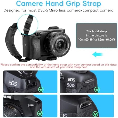 JJC Camera Hand Grip Strap for Canon EOS R8 R10 R7 R5 C R6 Mark III II V R RP 90D 5DM4 Rebel T7 T8i T7i T6i T6 SL3 4000D Sony A6700 ZR Z30 Coolpix P950 P900 for Panasonic Lumix GX85 G85 GH4 G100 FZ80 - Image 2