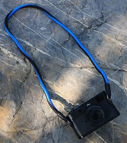 Paracord Woven Camera Neck Shoulder Strap Belt Hand Compatible with Canon Nikon Sony Olympus Pentax Fujifilm Panasonic SLR DSLR Digital Mirrorless Cameras 42 inch Black Blue - Image 2